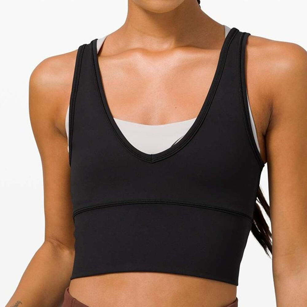 Lululemon Power Pivot Tank Top Everlux Black Reversible Cropped Cami Size Medium